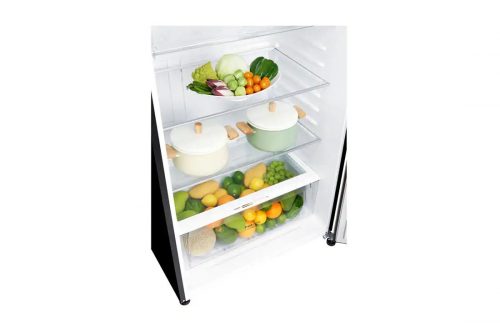 LG 506-Litres Fridge GN-C702SGGU; Black Curved Glass Top Freezer Refrigerator , Net Capa (506),with Inverter Linear Compressor & DoorCooling+