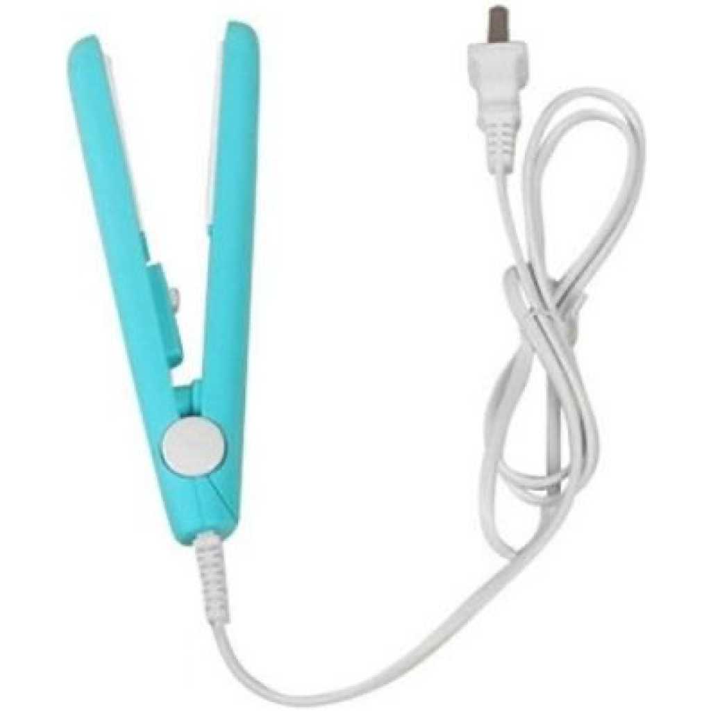 Mini Portable Hair Straightener Curling Iron,Blue