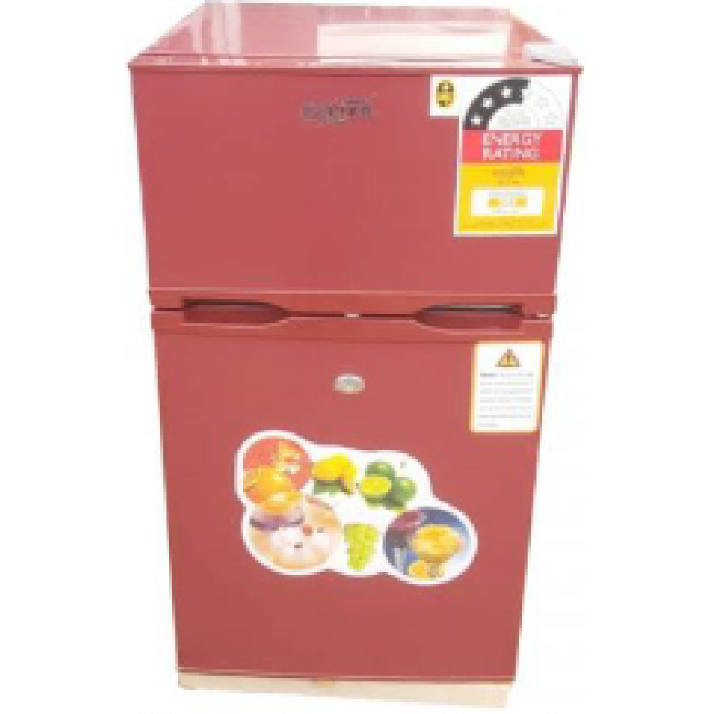 Ice Cool 120L Double Door Refrigerator- Red