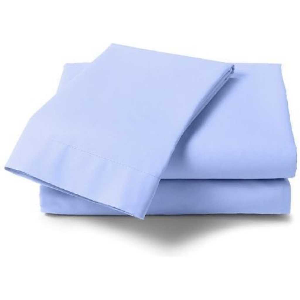 4x6 Cotton Bed-sheets with Two Pillowcases - Blue