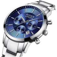 Biden Automatic Chronograph Analog and Water Proof Men's Watch - Silver Blue