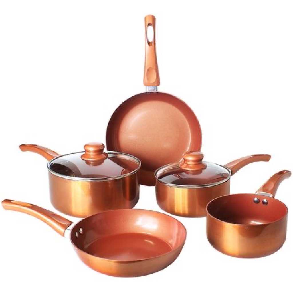 7 Piece Heavy Stainless Steel Saucepans/Cookware,Brown