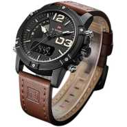 Naviforce Faux Leather Strapped Watch - Brown