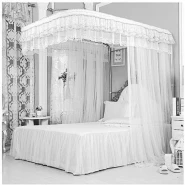 2 Stand Rail Design Mosquito Net - White design may vary