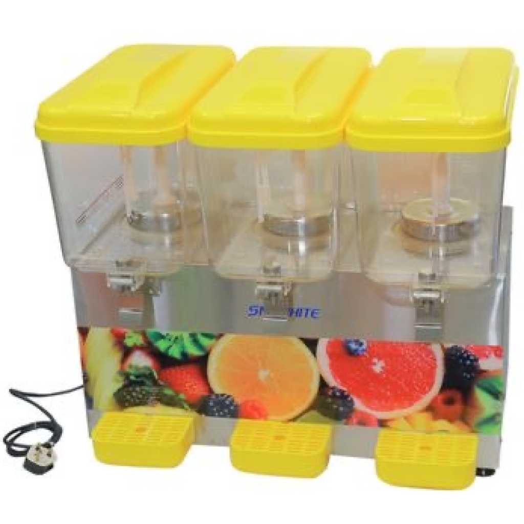 Triple Snow White Juice Dispenser/Cooler - Yellow