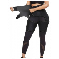 3 in 1 Sweat Slim Thigh Trimmer, Waist Trainer Slimming Belt-Black