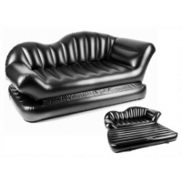 Double Deck Chair Inflatable Air Sofa Bed- Black