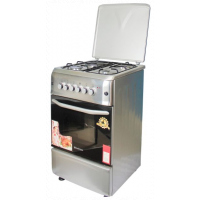 BlueFlame Cooker S5031ER-I 50x55cm 3 Gas Burners And 1 Electric Plate, Electric oven & Grill, Rotisserie, Thermostat, Automatic Ignition - Inox