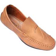 Thread Designed And Casual Men's Moccasins - Brown