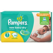Pampers New Baby Dry Diapers S1 (2 - 5Kg) – 44pcs