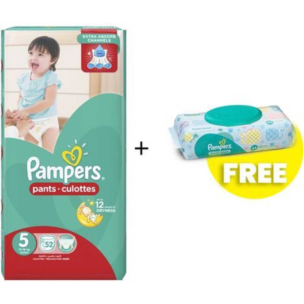 Pampers Pants JP S5(2x52s) + Free Wipes