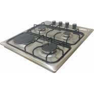 Blueflame Built-in Hob 60x60cm, Cooktop, 3 Gas + 1 Electric Plate, Auto Gas Ignition, Inox Stainless Steel Panel