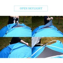 Tent Oxford Cloth Pyramid Tent Camping Tent Blue Durable 3 Persons Hiking Folding Tent