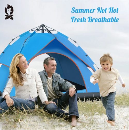 Desert Field Camping Automatic Tent 3-4person Camping Tent Convenient For Setting Portable Backpack Shading Traveling And Hiking