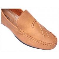 Thread Designed And Casual Men's Moccasins - Brown