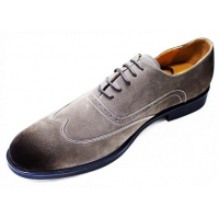 Men's Faux Leather Lace Gentle Shoes - Grey