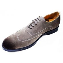 Men's Faux Leather Lace Gentle Shoes - Grey