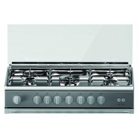 Ariston BAM951 5 Gas Burner Cooker Gas Oven-90cms, Stainless Steel