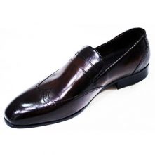 Men's Designer Faux Leather Gentle Shoes - Coffee Brown