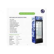 SPJ 400-Litres Single Display Cooler SCCSTS-400C016; Vertical Display Chiller, Single Door Showcase Display Refrigerator