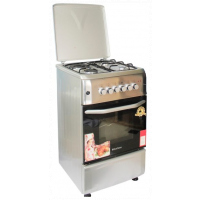 BlueFlame Cooker S5031ER-I 50x55cm 3 Gas Burners And 1 Electric Plate, Electric oven & Grill, Rotisserie, Thermostat, Automatic Ignition - Inox