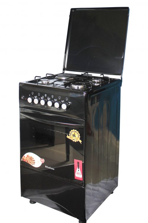 Blueflame Cooker C5031E – B 50x50cm 3 Gas Burners And 1 Electric Plate, Electric Oven, Thermostat, Oven Lamp, Auto Ignition - Black