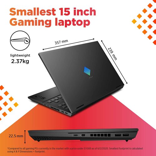 HP OMEN 15.6-inch FHD Gaming Laptop (Ryzen 5-4600H/8GB/1TB SSD/Windows 10/NVIDIA GTX 1660ti 6GB/Shadow Black/2.36 kg), 15-en0002AX