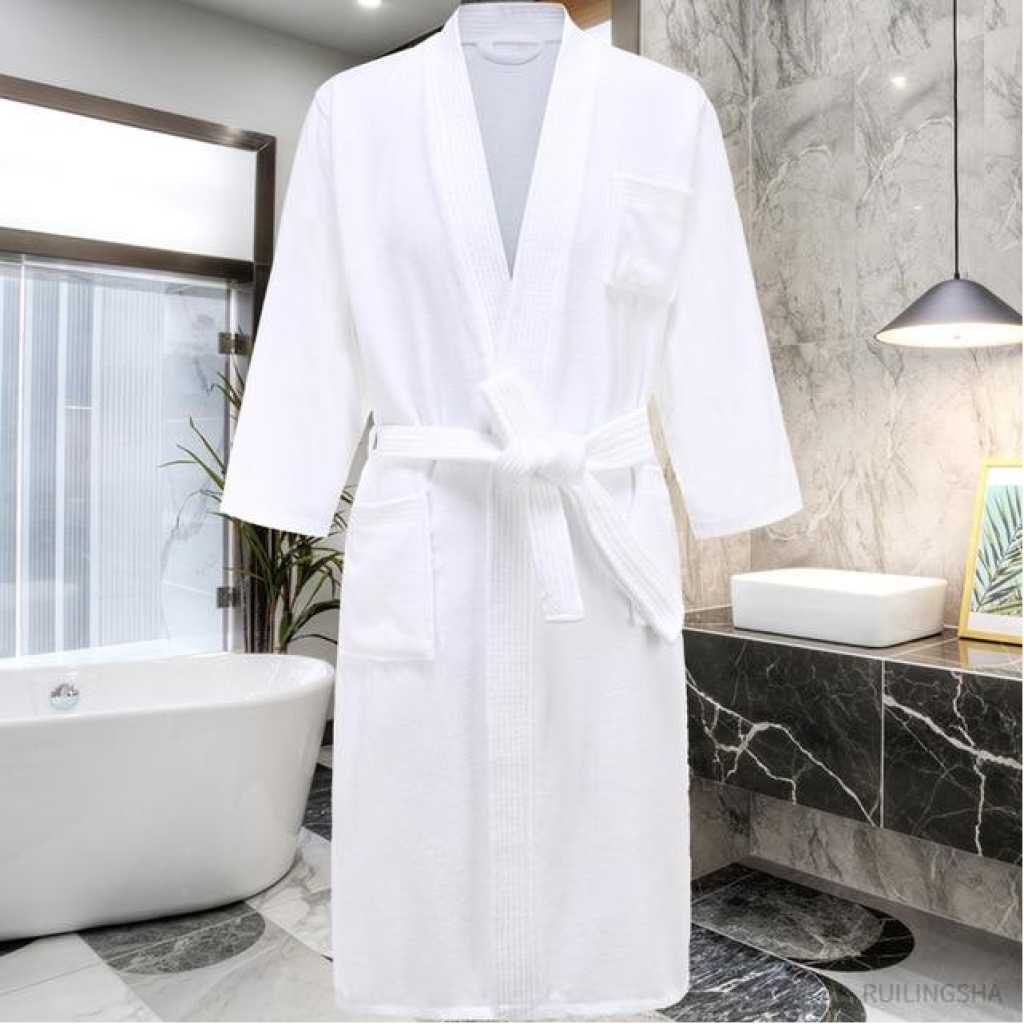 Egyptian Cotton Bath Robe - White