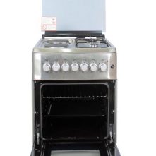 BlueFlame Cooker 50x55cm 2 Gas Burners And 2 Electric Plates SH5022E – I, Electric Oven, Auto Ignition, Thermostat, Oven Lamp - Inox