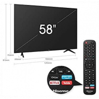 Hisense 58 inch 4K UHD Smart TV 58A6HS – Frameless Vidaa Smart TV, Bluetooth, HDMI, USB, Netflix and Youtube, Inbuilt Free To Air Decoder - Black