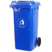 Outdoor Plastic Waste Bin, Dustbin  120 Litres – Blue/Green Baskets Bins & Containers