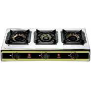 IQRA Gas Stove IQ-GS3BSS; Three Burner, Auto Ignition, Gas Cooker - Stainless Steel