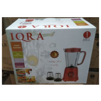 IQRA 3-In-1 Blender 1.5-Litre IQ-BL6013D; 500W, Copper Motor, Chopper And Grinder - Red