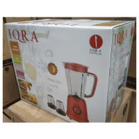 IQRA 3-In-1 Blender 1.5-Litre IQ-BL6013D; 500W, Copper Motor, Chopper And Grinder - Red