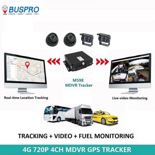 M598-BP GPS Mobile Video Digital Recorder Motor Vehicle Tracking System- Black