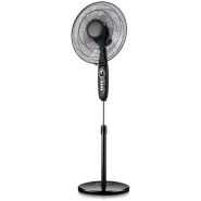 IQRA 16" Stand Fan IQ-SF708; 50W; 100% Copper Motor, 5 Blades, Timer - Black/White