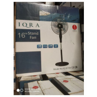 Iqra 16" Stand Fan,50W copper motor,5 blades (IQ-SF708) - Black