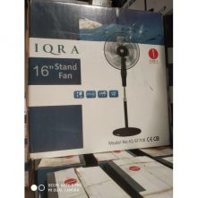 Iqra 16" Stand Fan,50W copper motor,5 blades (IQ-SF708) - Black