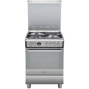 Ariston Cooker A6MSH2 60cms, 3Gas 1Electric, Electric Oven + Rotisserie - Silver.