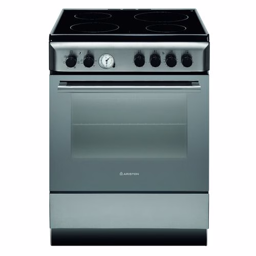 Ariston Cooker Ceramic Hob Electric Oven Grill A6V530 60X60 -Silver