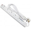 Power King 6 Ways Power King Extension Cable- 3 Meter - White