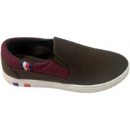 Rock Men's Slip-On Plimsolls - Brown, White