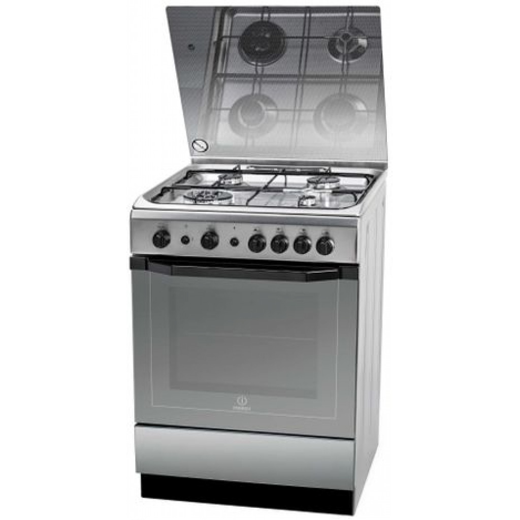 Indesit I6TG1G 60cms Gas Cooker, Auto ignition, Rotisserie - SS