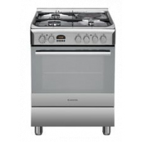 Ariston Cooker A6MSH2 60cms, 3Gas 1Electric, Electric Oven + Rotisserie - Silver.