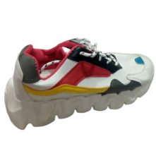 Women's Designer Sneakers - White,Red,Yellow,Black