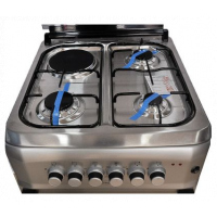 Venus Cooker VC5531 3 GasBurners, 1 Electric Plate 50x50cm; Auto Ignition, Grill, Electric Oven - Silver