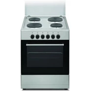 Venus 60x60cm Full Electric Cooker; 4-Hot Plates, Electric Oven & Grill, Oven Lamp, Variable Oven Temperarture VC6644 - Silver