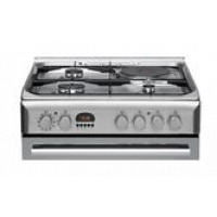 Ariston Cooker A6MSH2 60cms, 3Gas 1Electric, Electric Oven + Rotisserie - Silver.