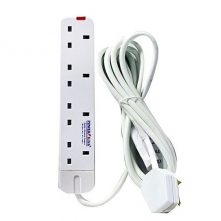 Power King 4 Ways Power King Extension Cable- 3 Meter - White