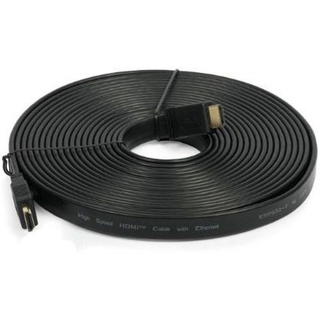 20 Meter Flat High Speed HDTV Video & Audio HDMI Cable - Black
